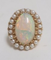 LARGE FIRE OPAL COCKTAIL RING