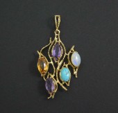 LARGE FIVE GEMSTONE AND EIGHTE