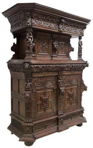 LARGE FLEMISH CARVED OAK FIGURAL