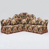 LARGE FLORAL CHINTZ TUFTED UPH