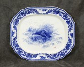 LARGE FLOW BLUE TURKEY PLATTER
