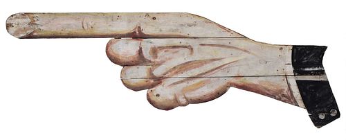 LARGE FOLK ART PAINTED POINTING