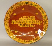 LARGE FOLK ART SLIPWARE DECORA