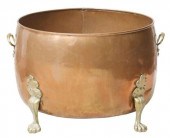 LARGE FOOTED COPPER JARDINIERE
