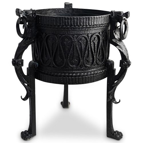 LARGE FOOTED METAL GARDEN