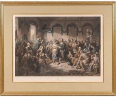 Large framed and matted engrav