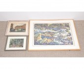Large framed and matted waterc