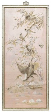 LARGE FRAMED CHINESE EMBROIDER