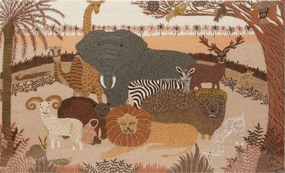 LARGE FRAMED CREWEL EMBROIDERY