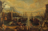 LARGE FRAMED ITALIAN SCHOOL PA
