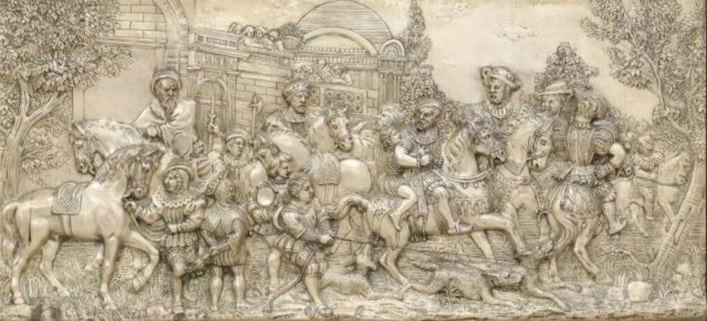 LARGE FRAMED METAL REPOUSSE