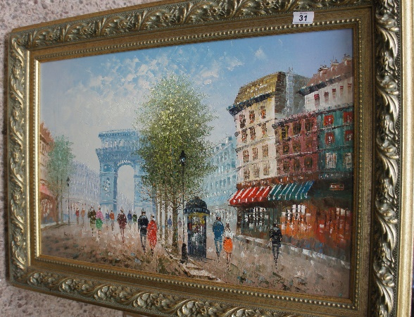 Large Framed Oil on Canvas Painting