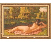 Large framed oil on canvas lai