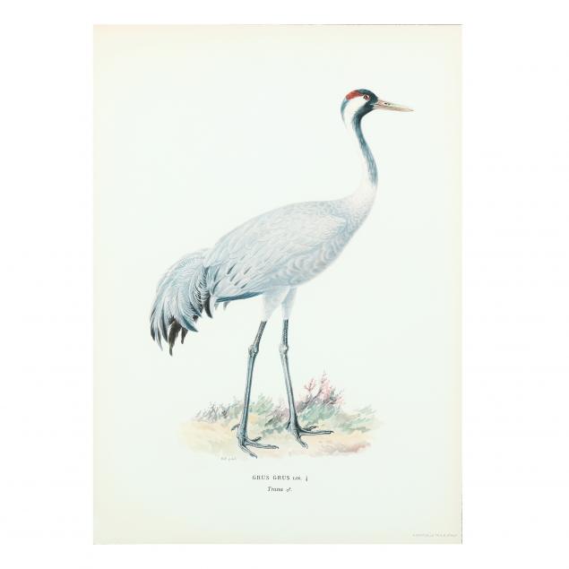 LARGE FRAMED PRINT OF A CRANE