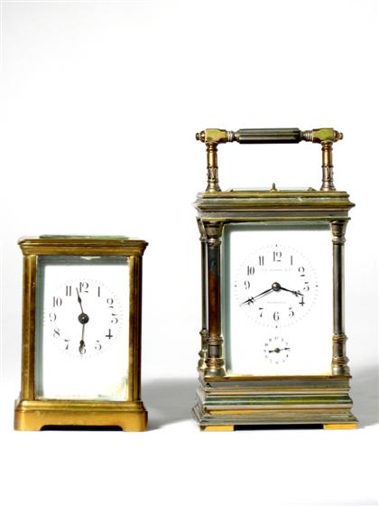 Large French brass and glass