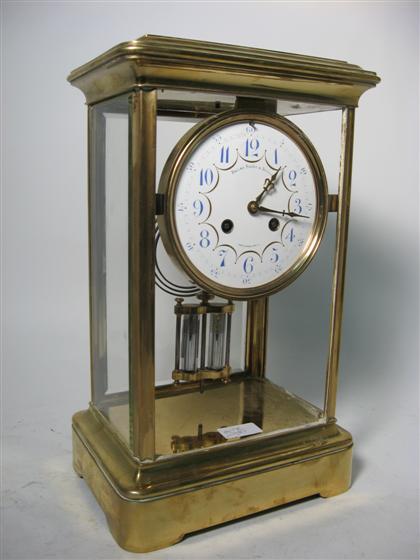Large French brass and glass