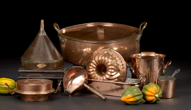 Large French Brass-Handled Copper