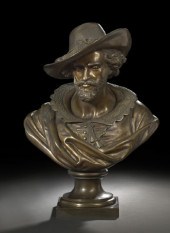 Large French Bronze Bust of Pe