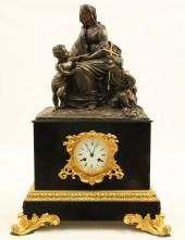 LARGE FRENCH BRONZE, DORE AND