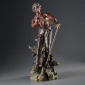 LARGE FRENCH BRONZED FIGUREAft