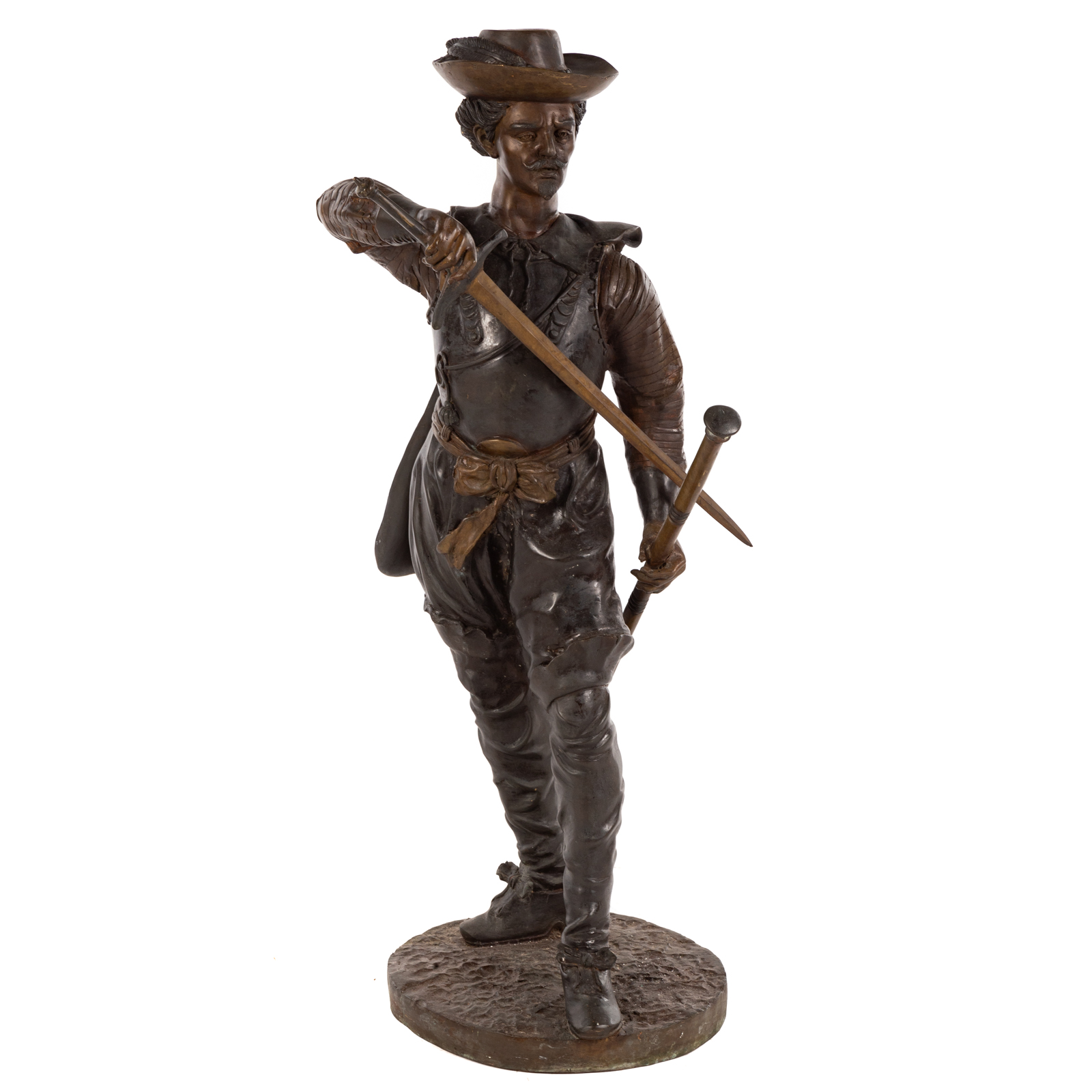 LARGE FRENCH CAVALIER BRONZE 20th