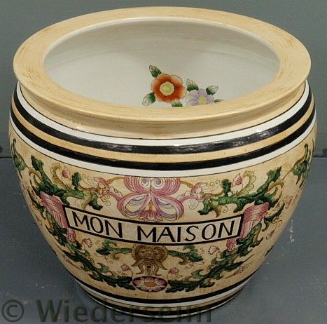 Large French ceramic jardini?re the