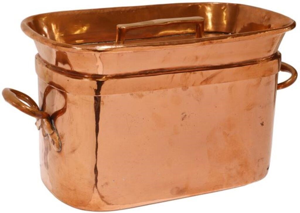 LARGE FRENCH COPPER BRAISING PAN