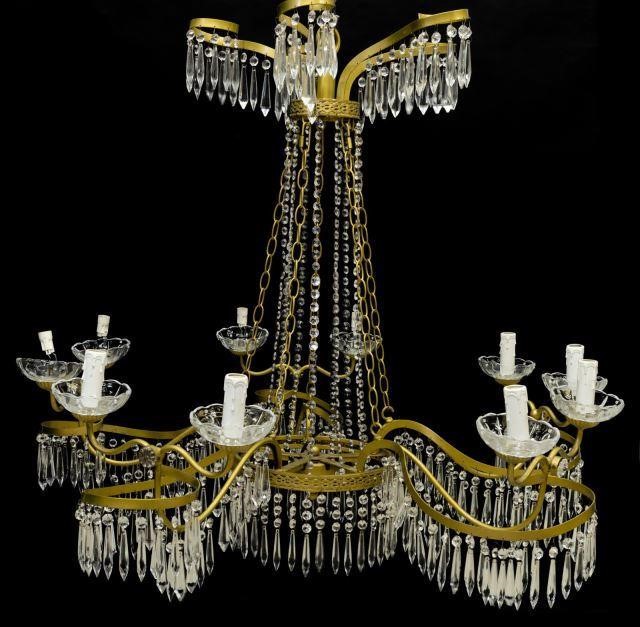 LARGE FRENCH CRYSTAL TEN-LIGHT