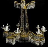 LARGE FRENCH CRYSTAL TEN-LIGHT