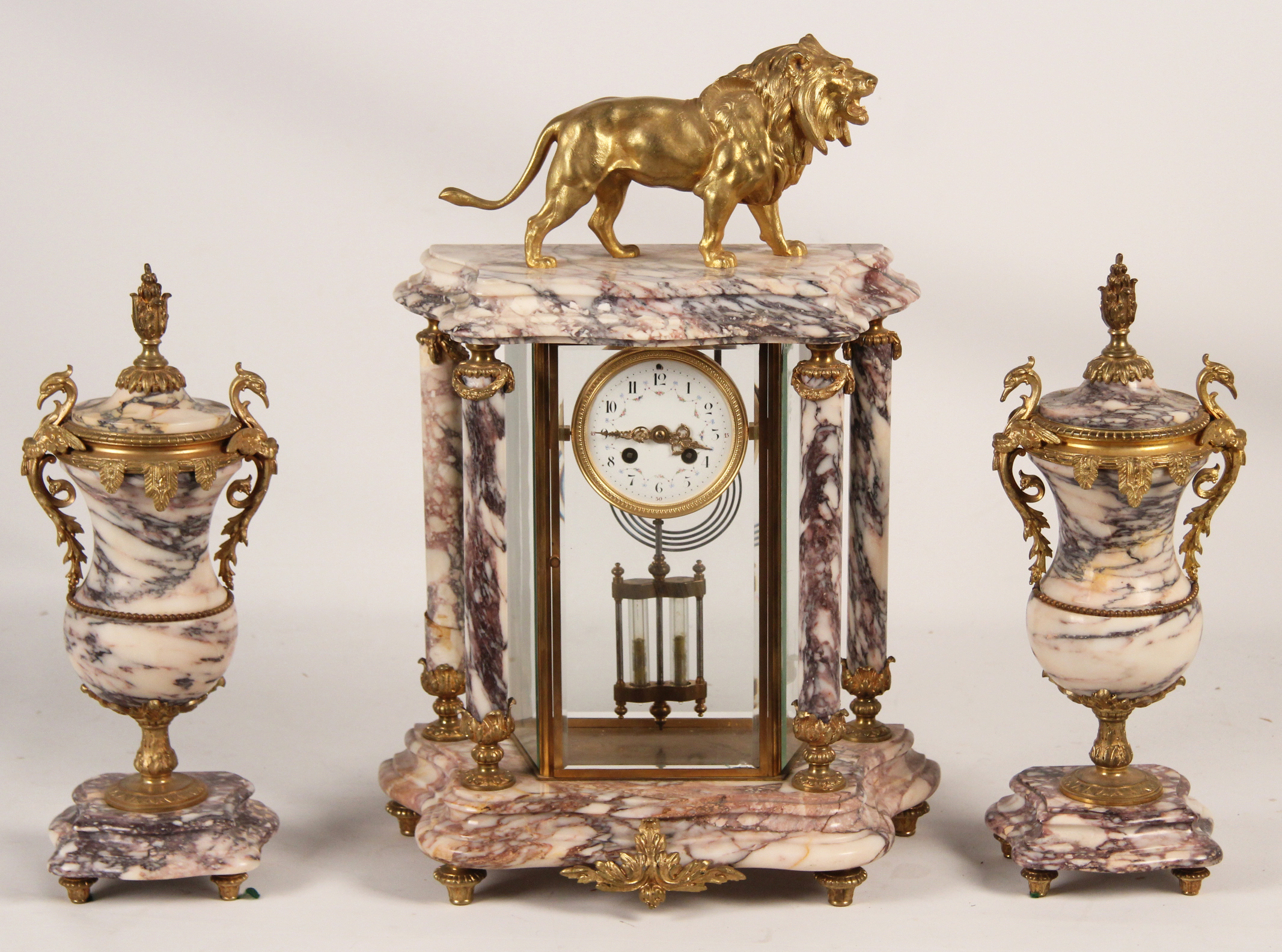 LARGE FRENCH DORE BRONZE AND MARBLE