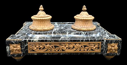 LARGE FRENCH DORE BRONZE MARBLE