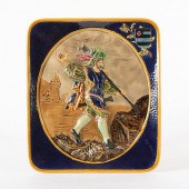 LARGE FRENCH FAIENCE RELIEF PL