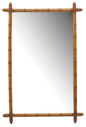 LARGE FRENCH FAUX BAMBOO MIRRO