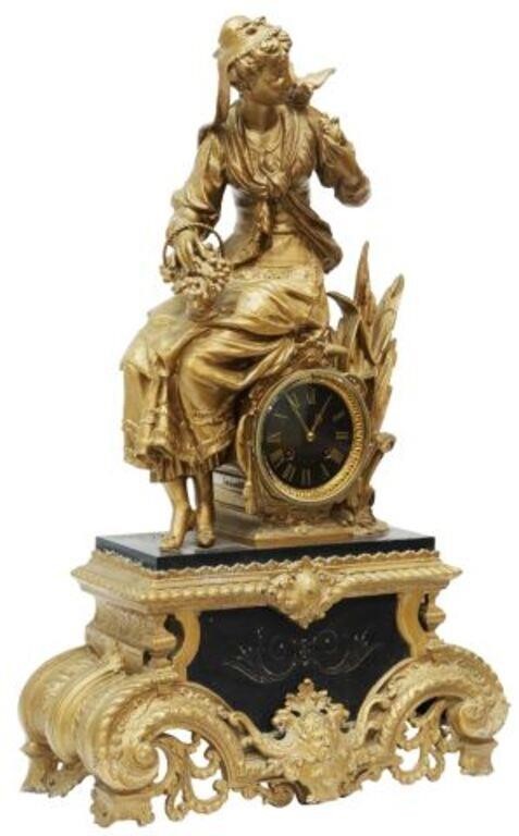 LARGE FRENCH FIGURAL MANTEL SHELF