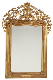 LARGE FRENCH GILTWOOD BEVELED