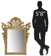 LARGE FRENCH GILTWOOD BEVELED