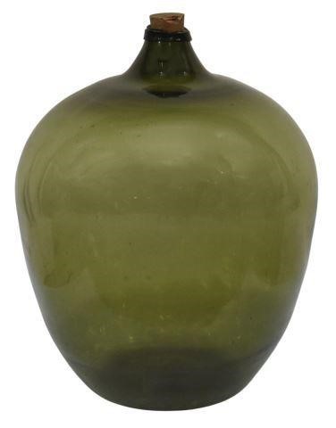 LARGE FRENCH GREEN GLASS