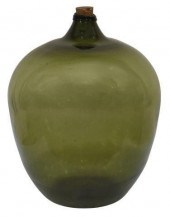 LARGE FRENCH GREEN GLASS CARBO