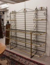 LARGE FRENCH IRON AND BRASS BA