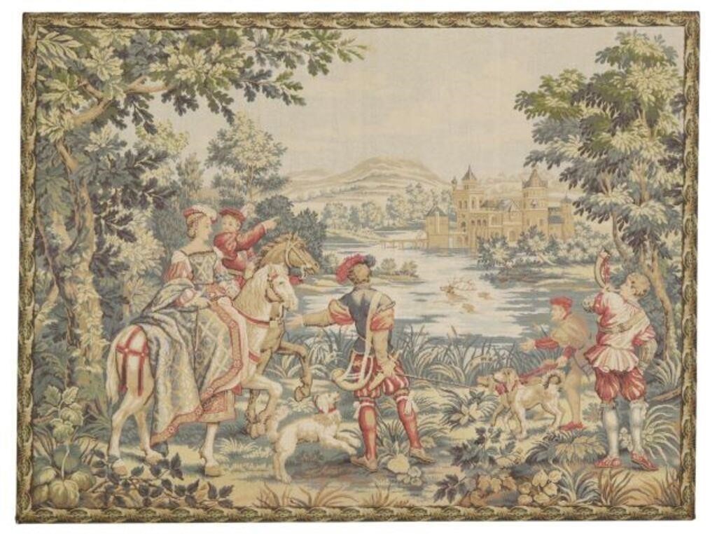 LARGE FRENCH JACQUARD TAPESTRY STAG