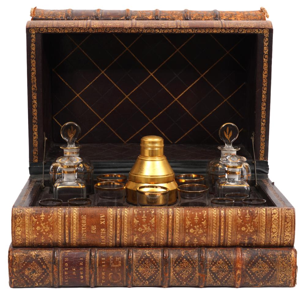 LARGE FRENCH LEATHER-BOUND BOOK