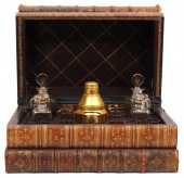 LARGE FRENCH LEATHER-BOUND BOO
