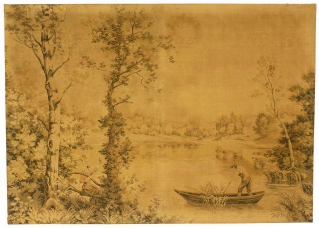 LARGE FRENCH MACHINE WOVEN PASTORAL