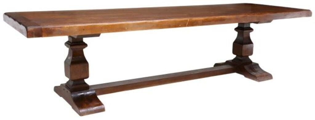 LARGE FRENCH OAK REFECTORY TABLE,