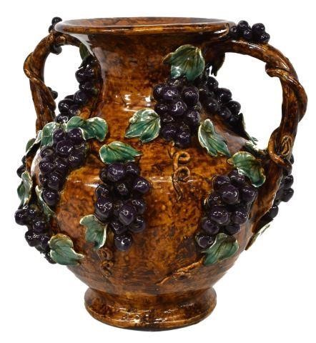 LARGE FRENCH PALISSY STYLE MAJOLICA