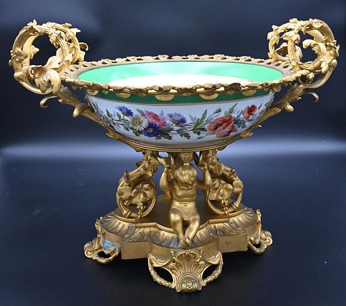 LARGE FRENCH PORCELAIN CENTER BOWL,
