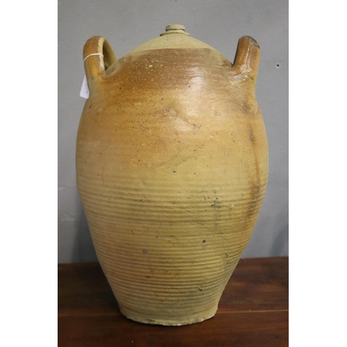 Large French twin handled stoneware