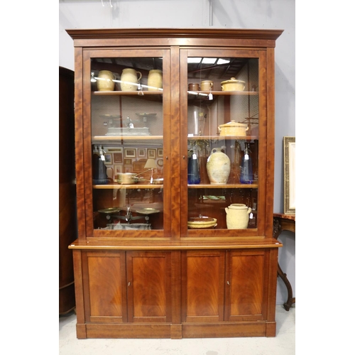 Large French two door bookcase,