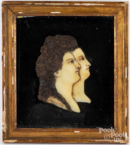 LARGE FRENCH WAX SHADOWBOX PORTRAIT