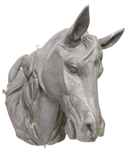 LARGE FRENCH ZINC HORSE HEAD